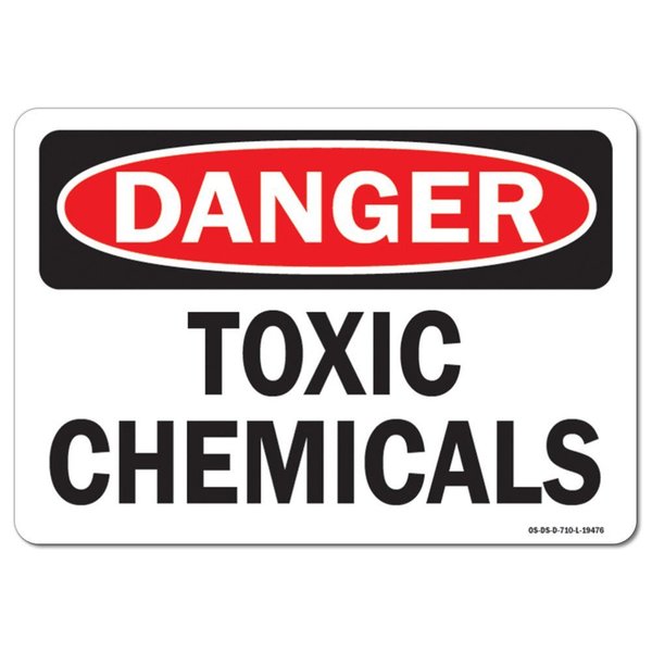 Signmission OSHA Danger Sign, 18" Height, 24" Wide, Rigid Plastic, Toxic Chemicals, Landscape, 1824-L-19476 OS-DS-P-1824-L-19476